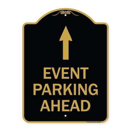Signmission Designer Series Sign Parking Sign & Post Kit, Black & Gold Aluminum Sign, 18" x 24", BG-1824-23366 A-DES-BG-1824-23366